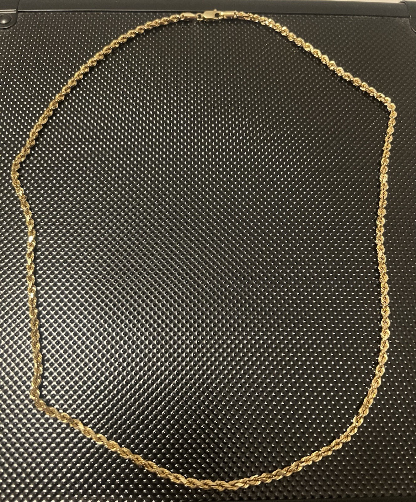 14k Yellow Gold Solid Diamond Cut Rope Chain 22 Inch/ 3.0mm Width/ 16.5 Grams