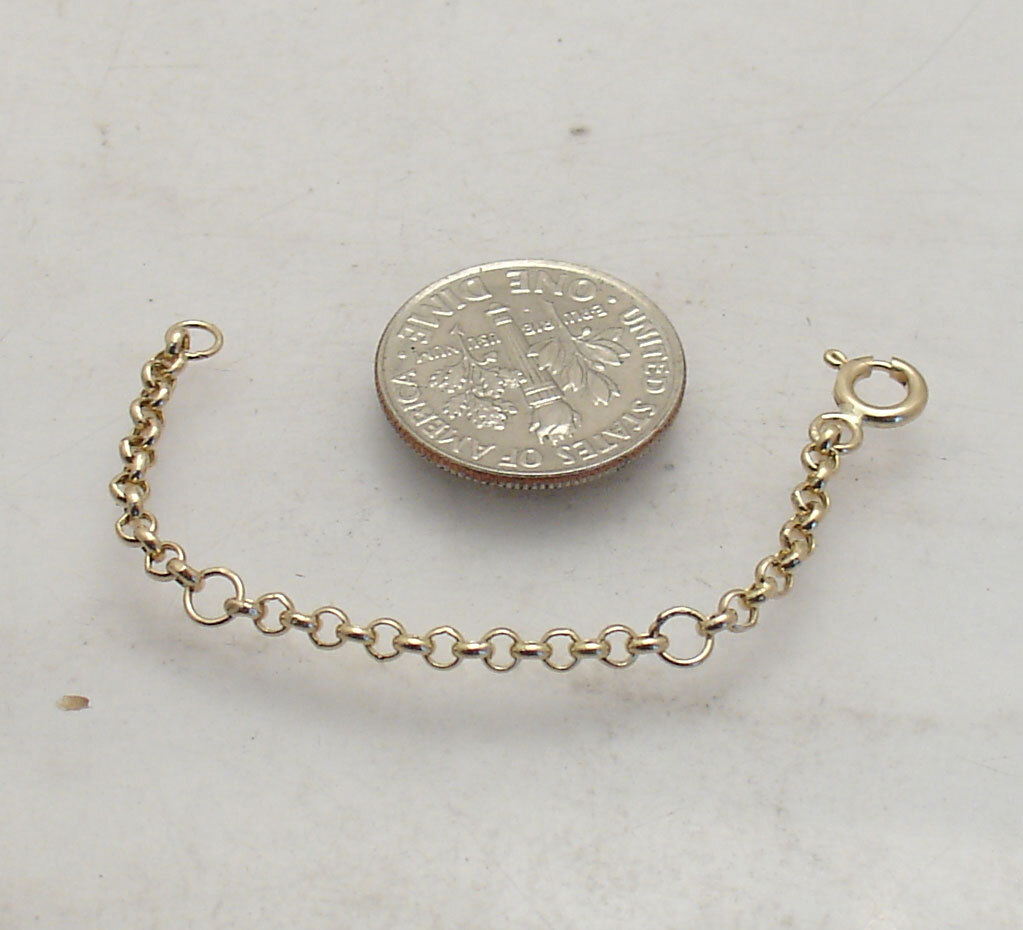 1 Inch Interval Rolo Cable Extender for Chain Necklace REAL 10K Yellow Gold