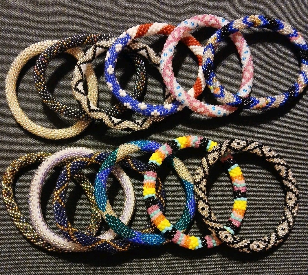Lot Of 12 Roll On Bracelets Nepal Aid Through Trade (lot #24)