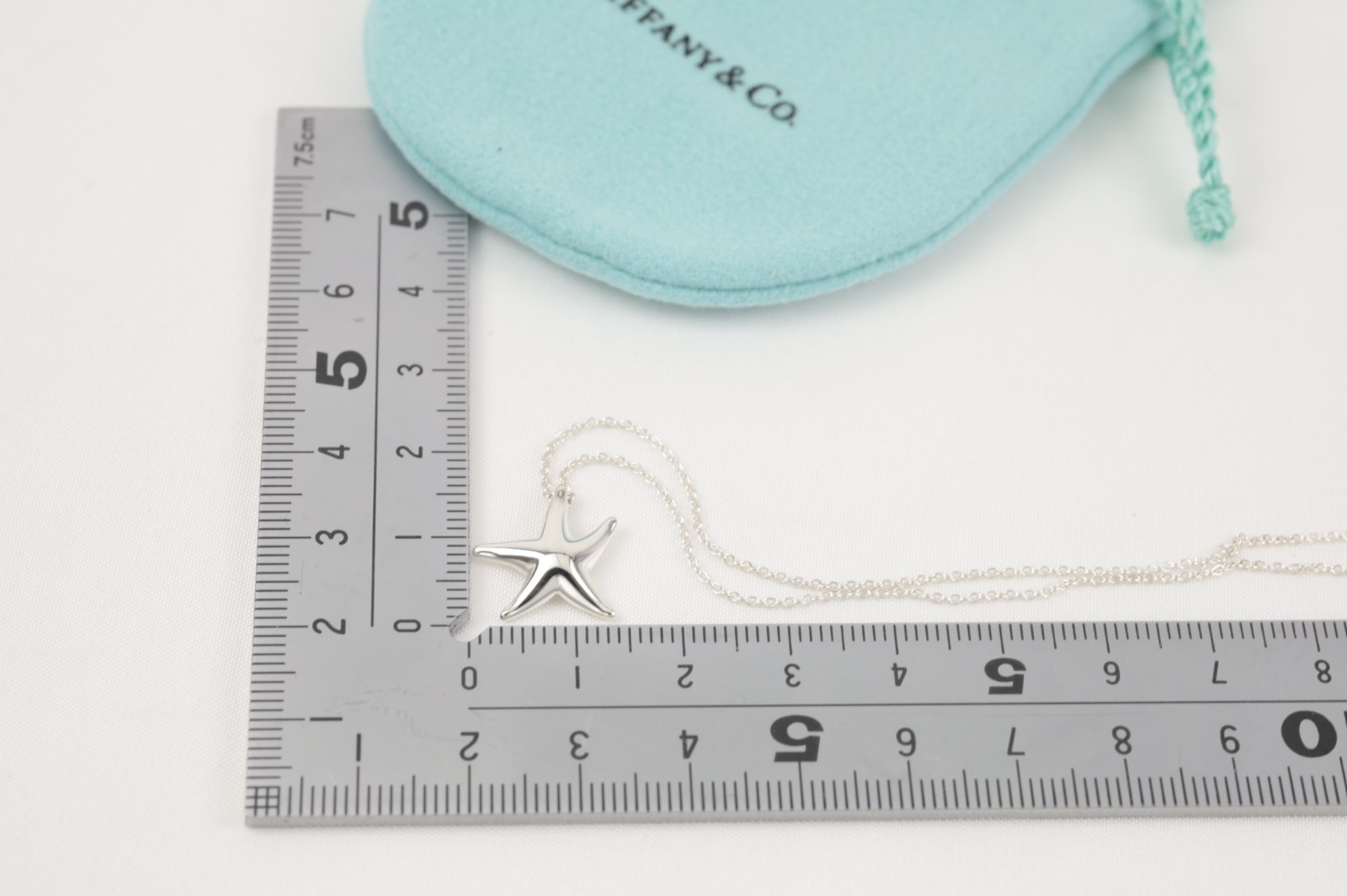 Tiffany & Co. Elsa Peretti Starfish Pendant Necklace 17.3″ Silver 925 w/ Pouch