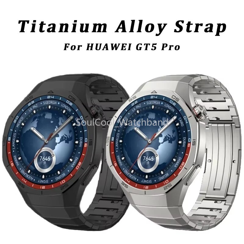 Luxury No Gaps Titanium Alloy Strap For Huawei Watch GT5 Pro 46MM Metal Bracelet