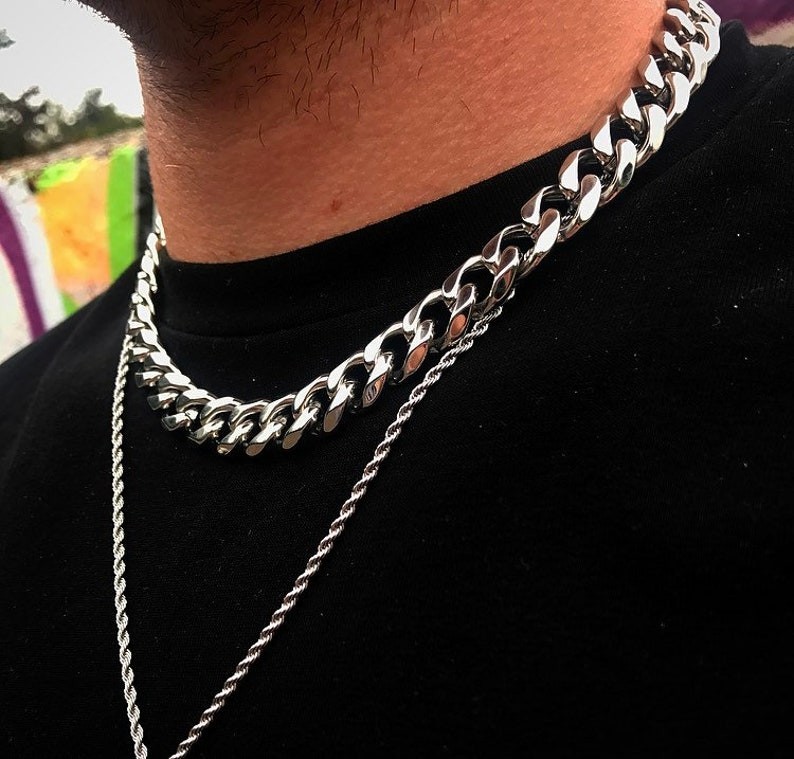 Solid 925 Sterling Silver Cuban Curb Chain Necklace Solid & Heavy Version