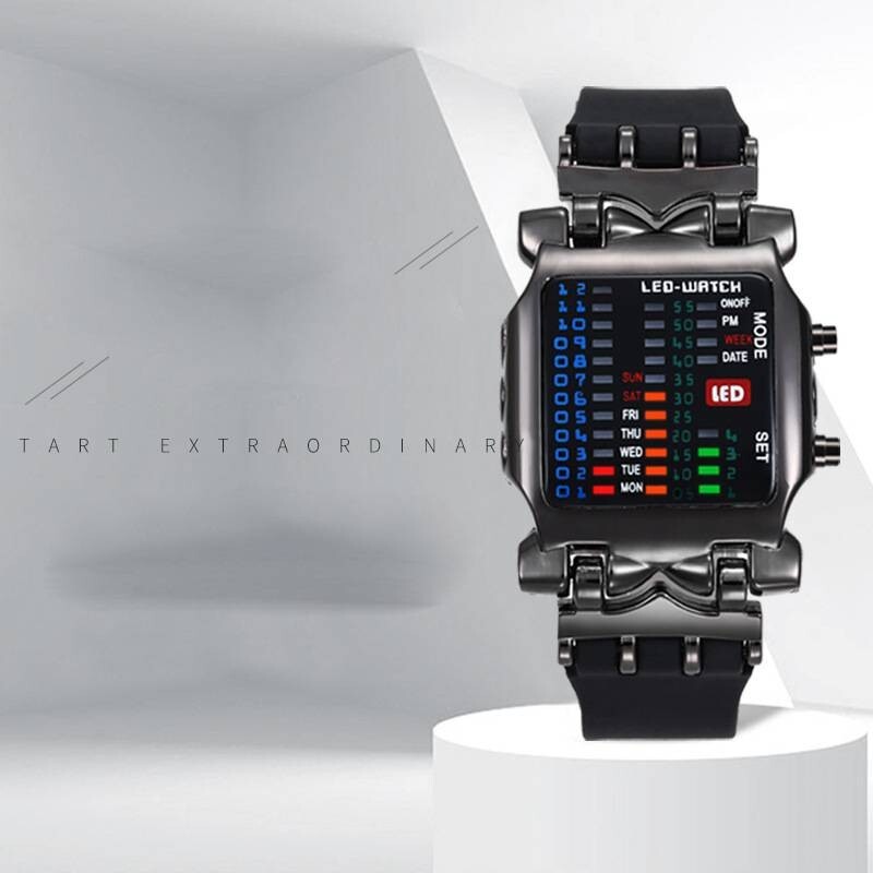 Luxury Men’s Watch LED Sports Date Digital Bracelet Waterproof Quartz Wristwatch
