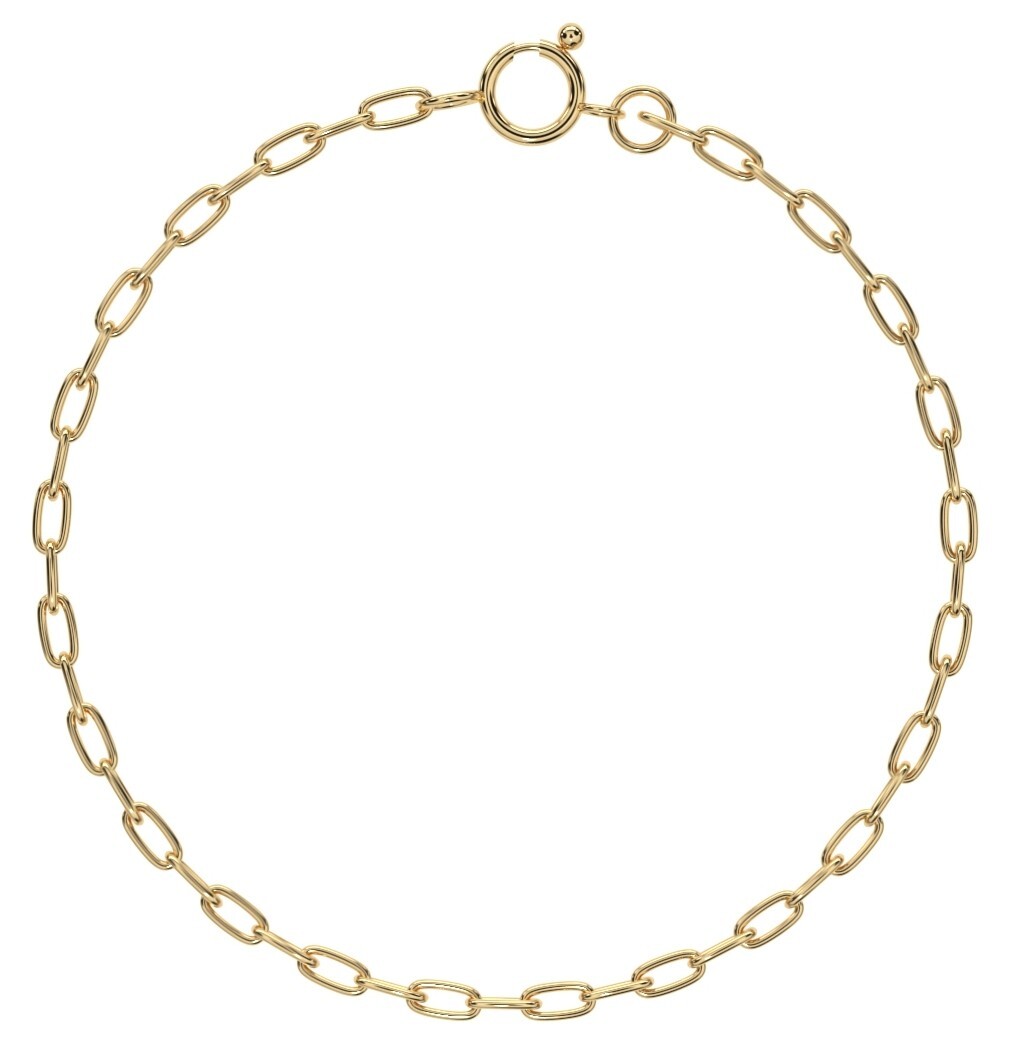 Real Genuine Solid 1/20 14K Yellow Gold Paperclip Bracelet 7 Inch Women Men mm