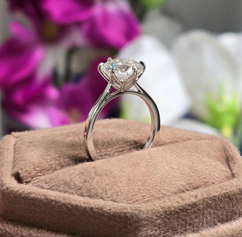 925 SILVER RING , ENGAGEMENT RING , 925 SILVER 6 Prong Set Wedding Ring