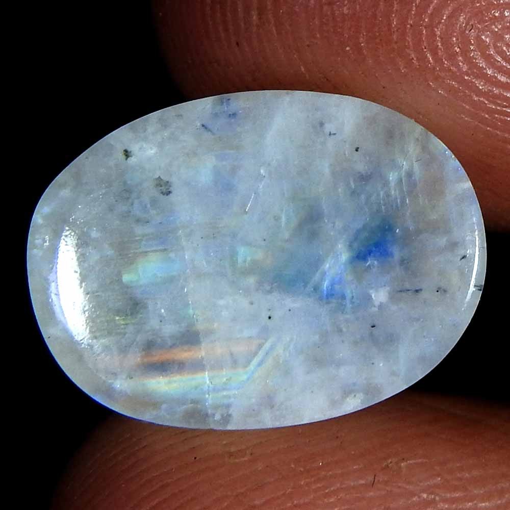 10.00Cts100%Natural Blue Rainbow Moonstone Oval Cabochon Loose Gemstone