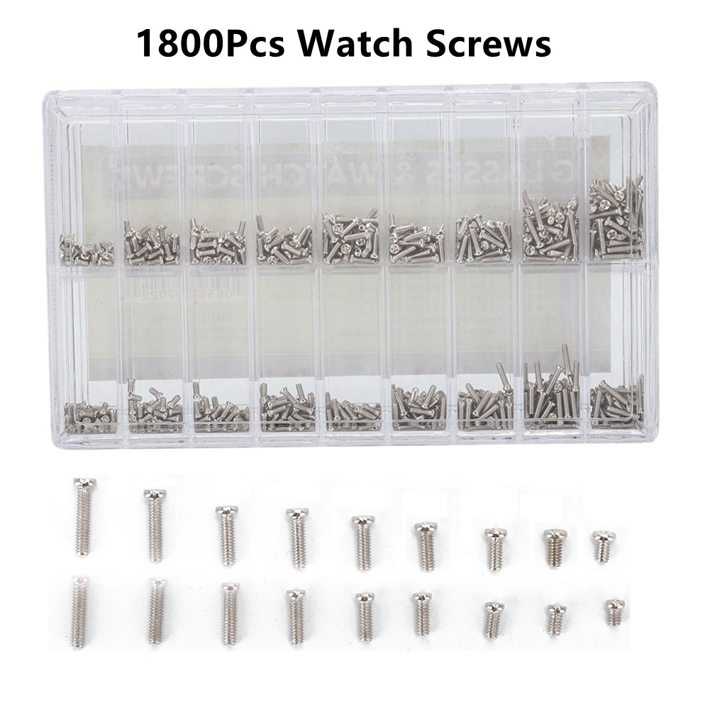 1 Box Stainless Steel Watch Mini Screw Assortment Repair Glass Watch Back
