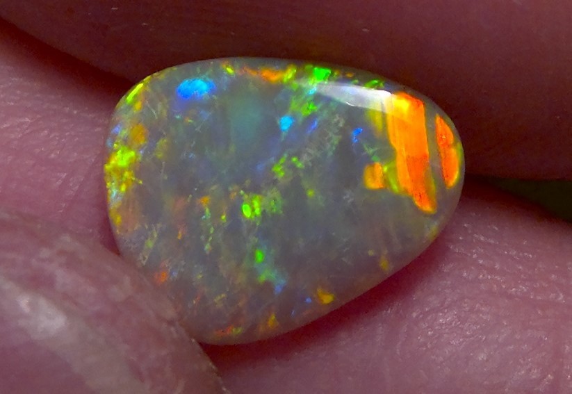 1.87cts Solid Lightning ridge semi-black opal, bright and rich colours + video