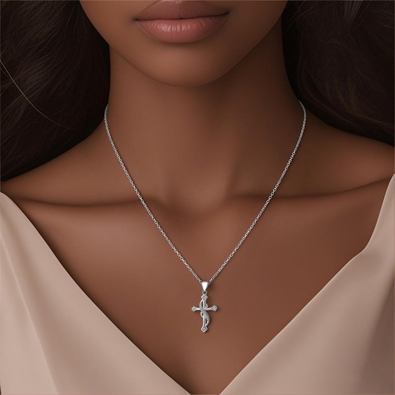 KUNSIR Sterling Silver Cross Necklace for Women – Cross Faith Pendant Necklaces