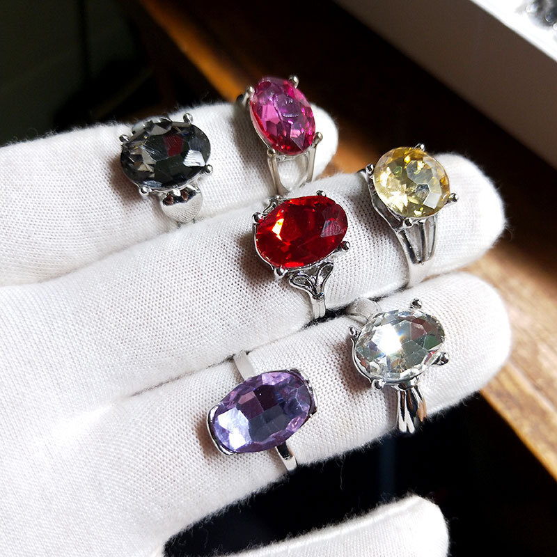 100Pcs Wholesale Colorful Crystal Mixed Rings Bulk Finger Band Ring Jewelry Lot