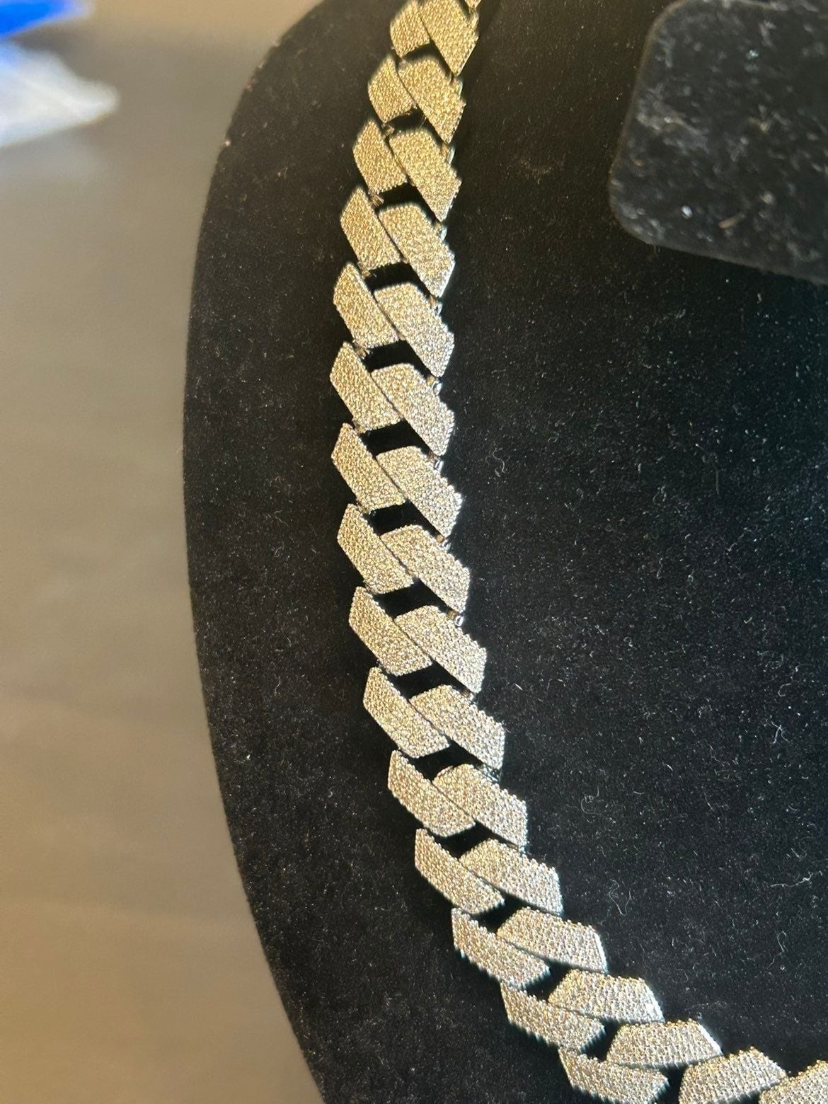 Moissanite VVS1 15mm 4-Row Silver Cuban Chain 24 Inch Brand New