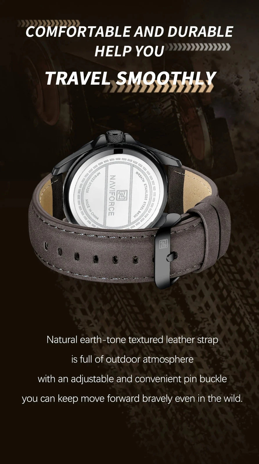 NAVIFORCE Men Casual Sport Military Quartz Calendar Wrist Watch for Man Business