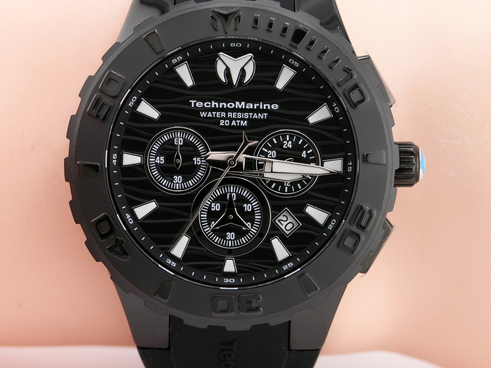 NEW TECHNOMARINE TM-115081 CRUISE MEDUSA BLACK CHRONOGRAPH WATCH 44MM 200M