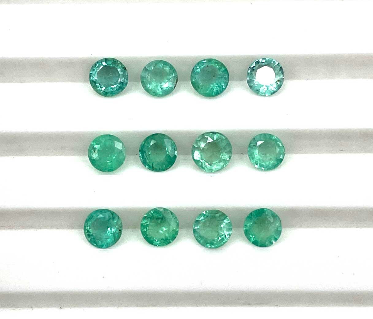 Natural Zambian Emerald Round Cut Loose Gemstone Lot 5 Pcs 4 MM 1 CT
