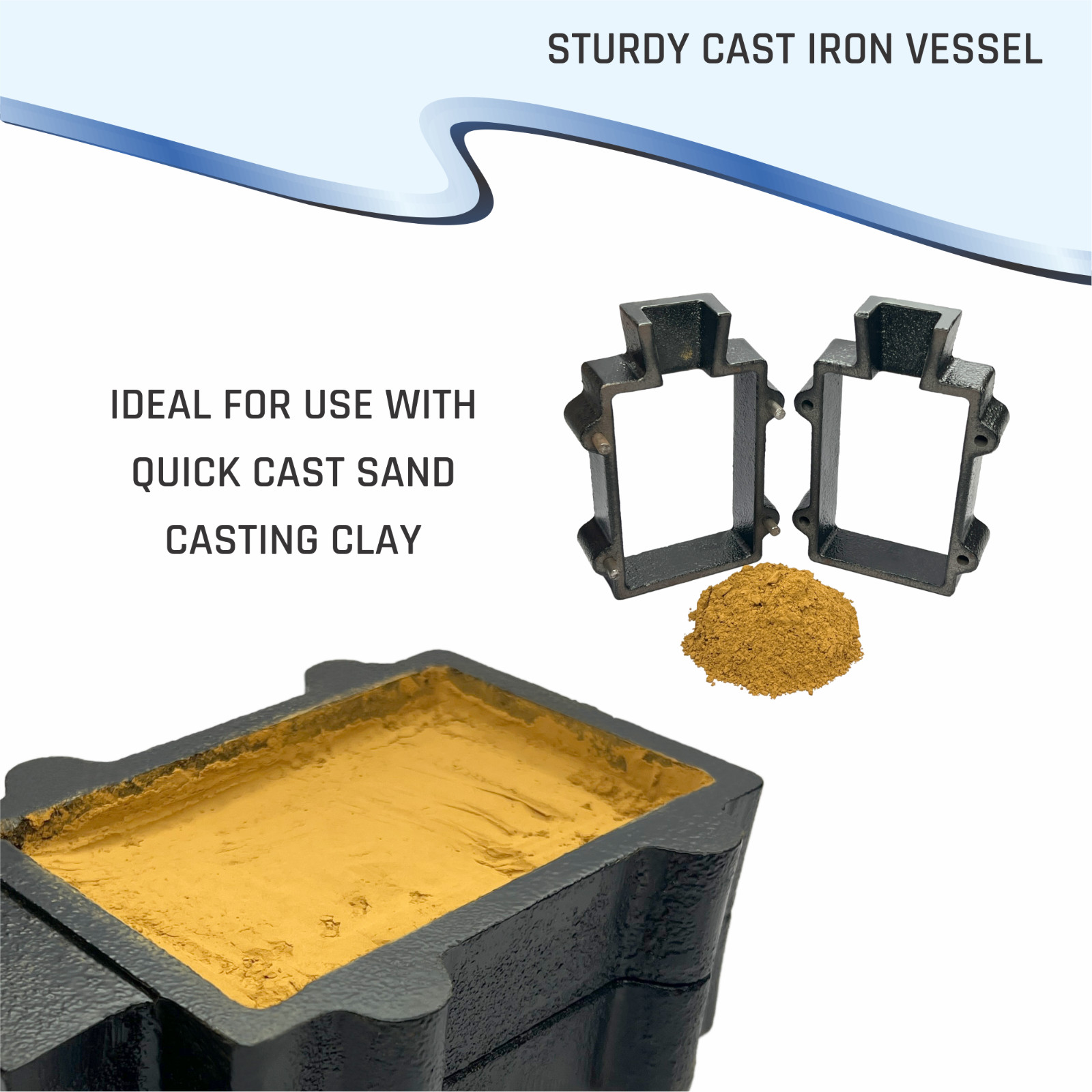 Cast Iron 2-Part Flask Mold for Sand Casting Jewelry Making Tool