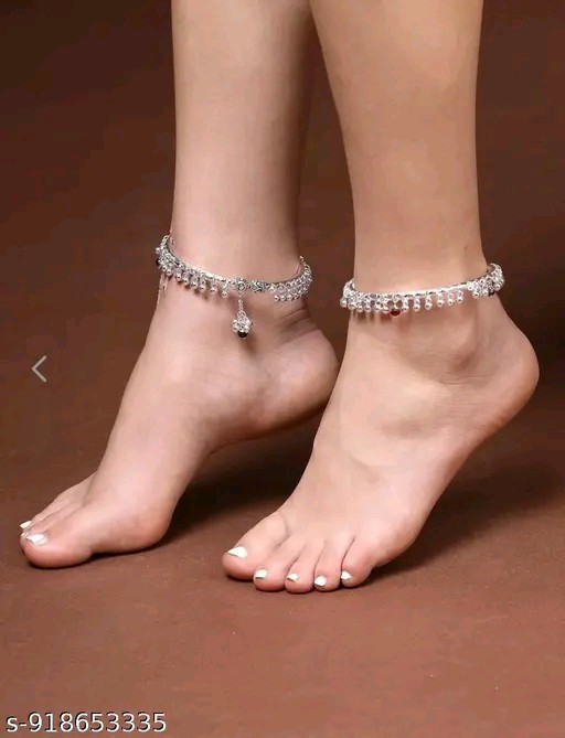 Indian Bollywood Traditional Silver Plated Anklet Fashion Jewellery