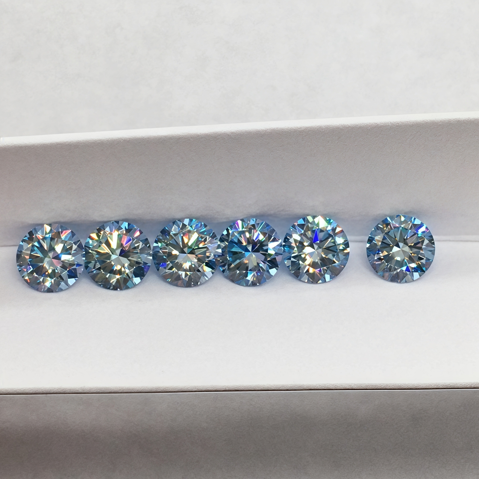 Various Colors 5-9mm Round Brilliant Loose Moissanite Stone Pink Excellent W.GRA