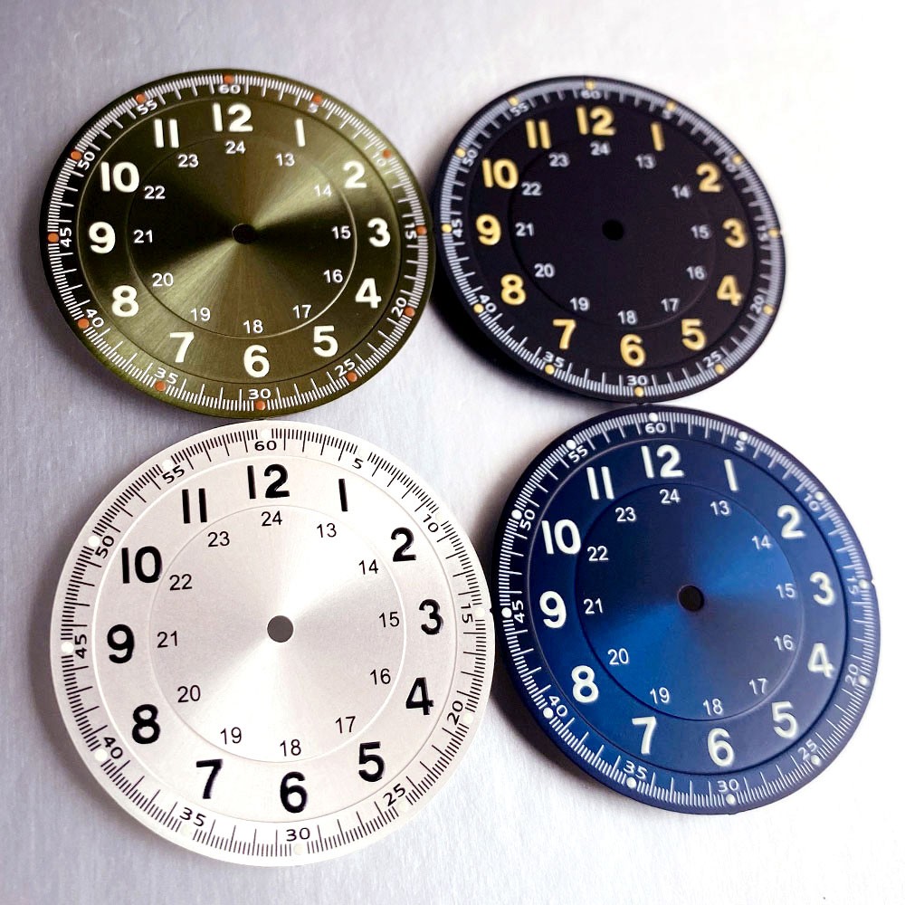 33.5mm Black Silver Blue Watch Dial Hand Set Luminous Fit NH35 NH36 Miyota 8215