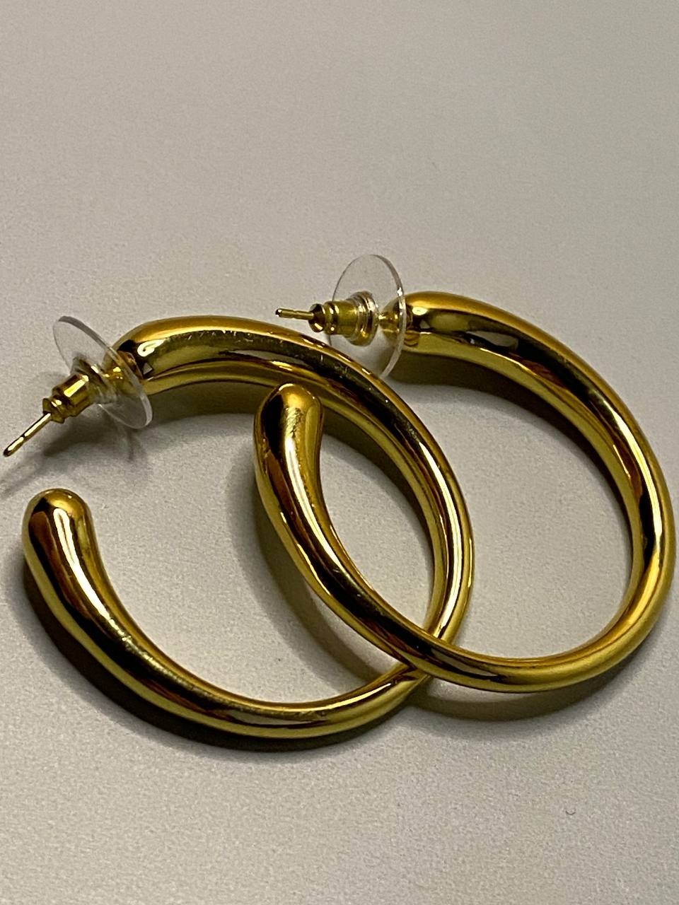 Yves Saint Laurent Gold Chunky Hoop Earrings
