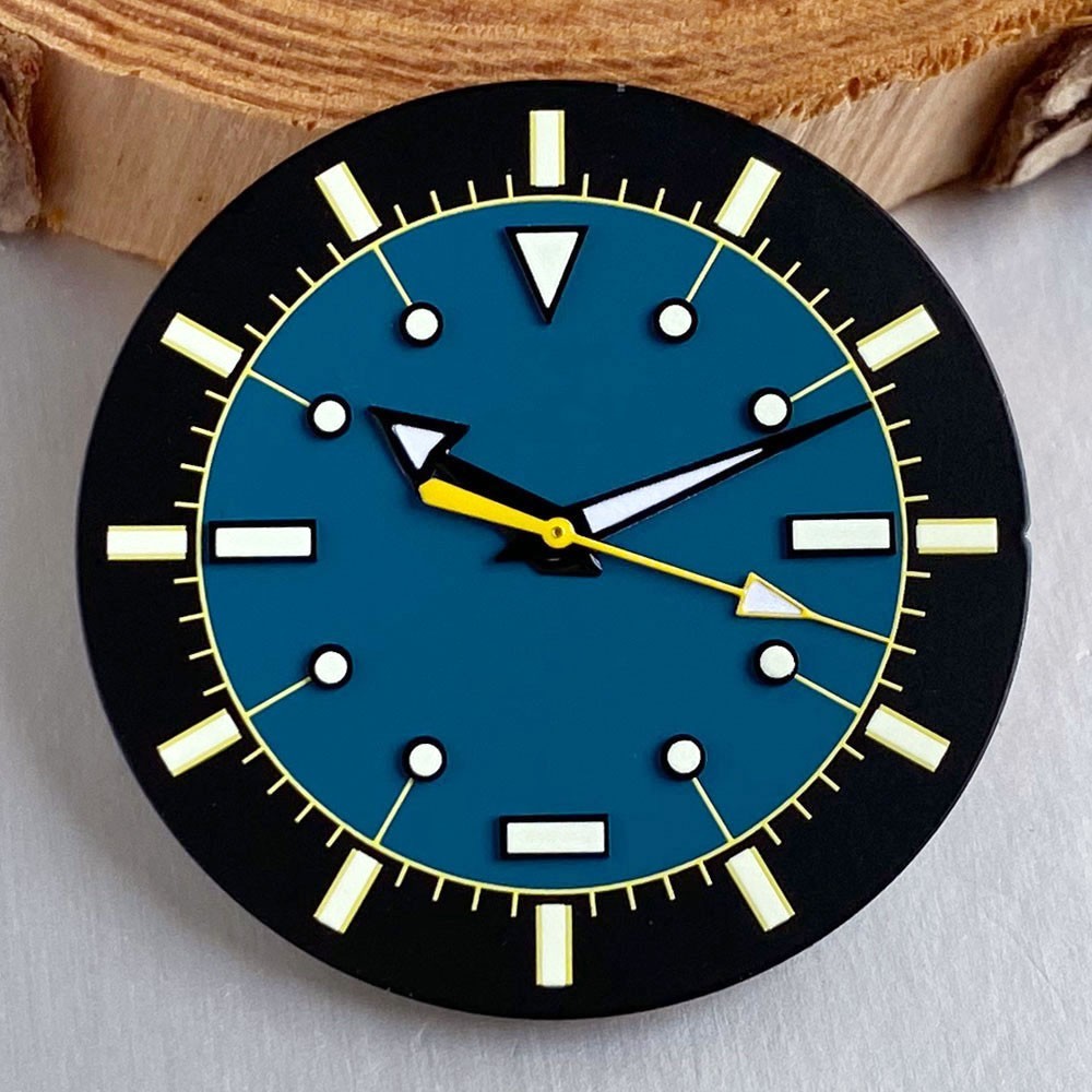 33.5mm Watch Dial Hand Black Blue Set Luminous Fit NH35 NH36 ETA 2824 PT500 Movt
