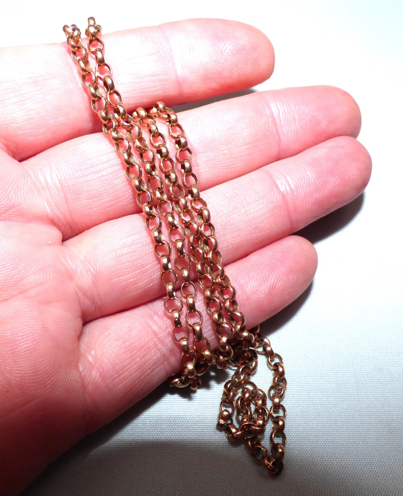 VINTAGE 9CT ROSE GOLD BELCHER CHAIN ITALIAN 21″ HALLMARKED 3.8g