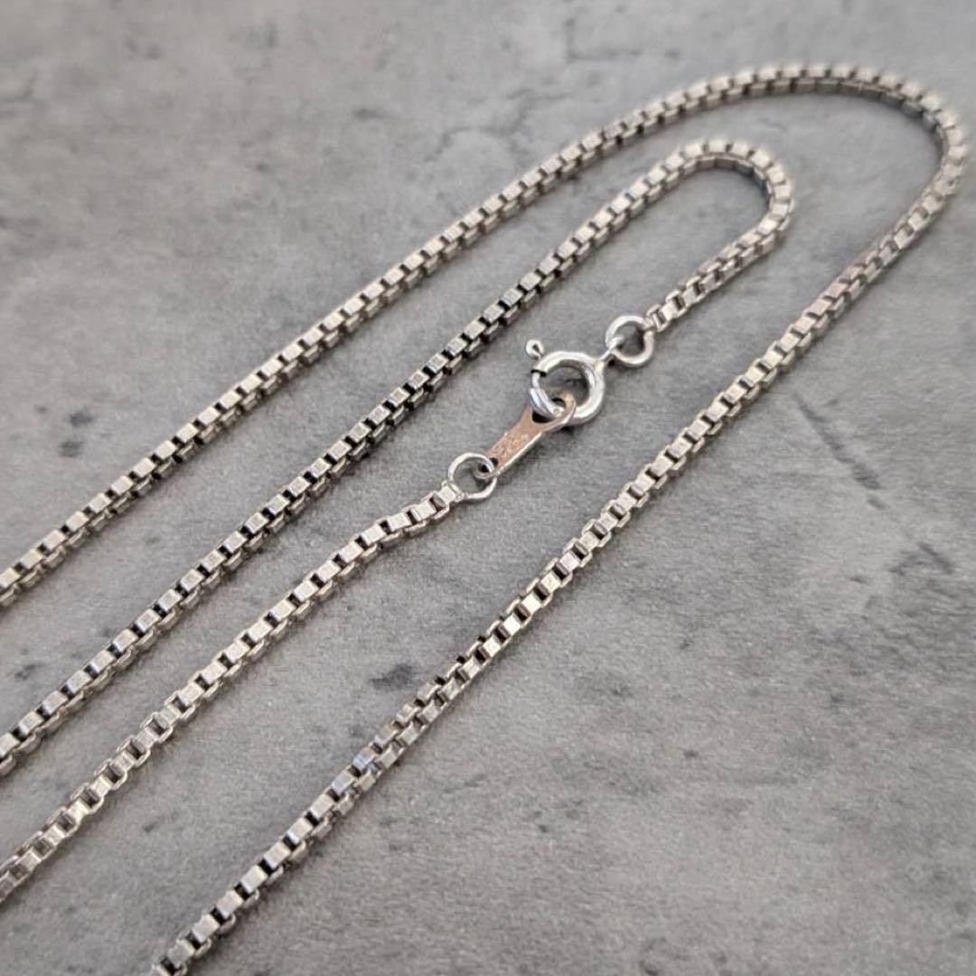 925 Stamped Vintage Silver Necklace, Long Venetian Chain, 60