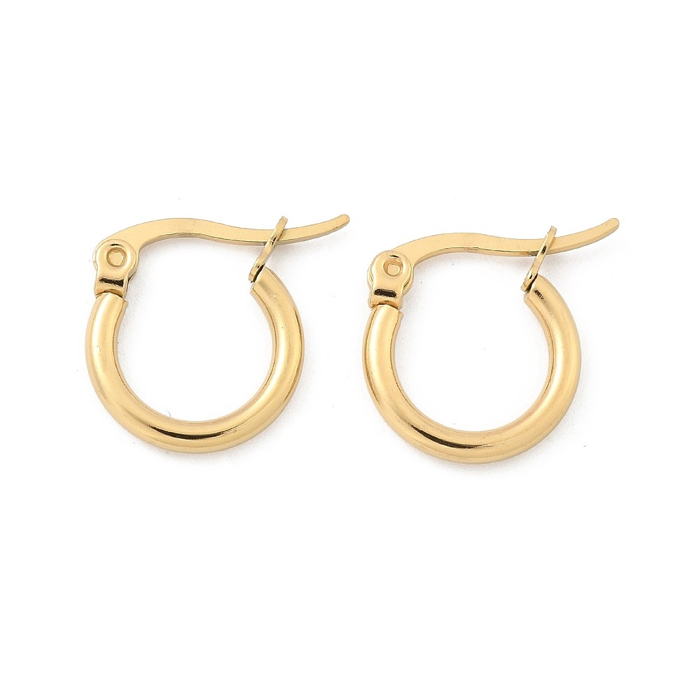 6 Pairs Golden Stainless Steel Hoop Earrings Hypoallergenic Ring Earring Blank