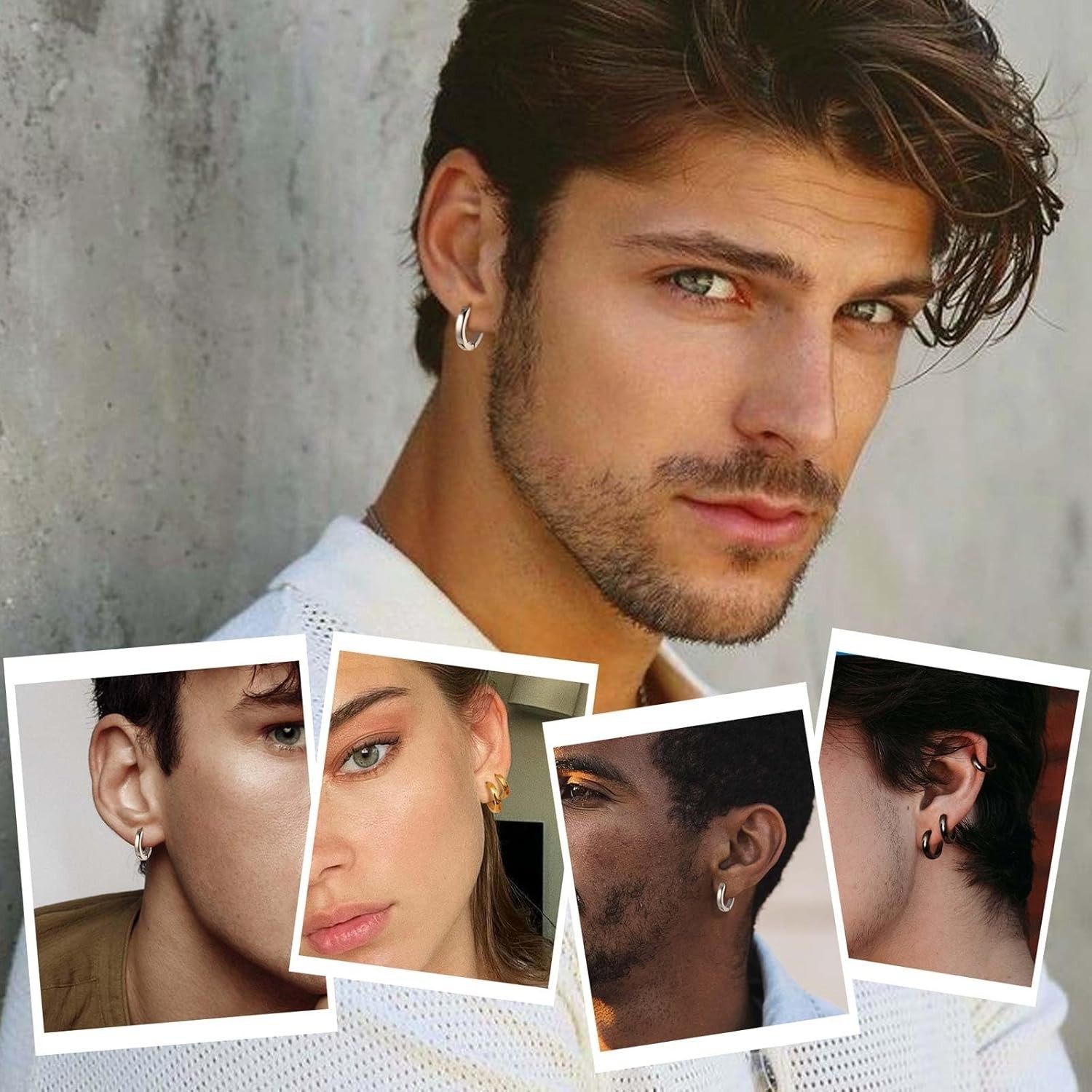 Hypoallergenic Small Hoop Earrings for Men Women 316L Surgical Stainless Stee…