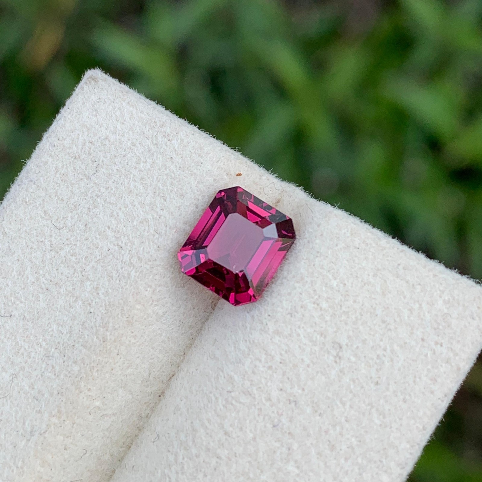 2.25 Cts Natural Slightly Included Red Garnet Emerald Cut Gemstone Tanzania