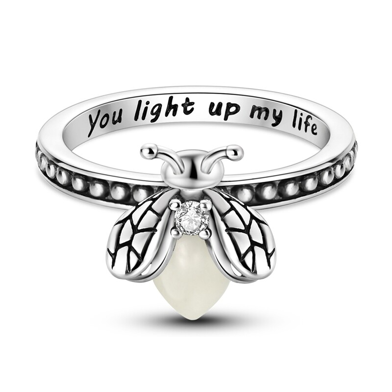 MULA Original Luminous Firefly Finger Ring CZ Women Jewelry 925 Silver Plated