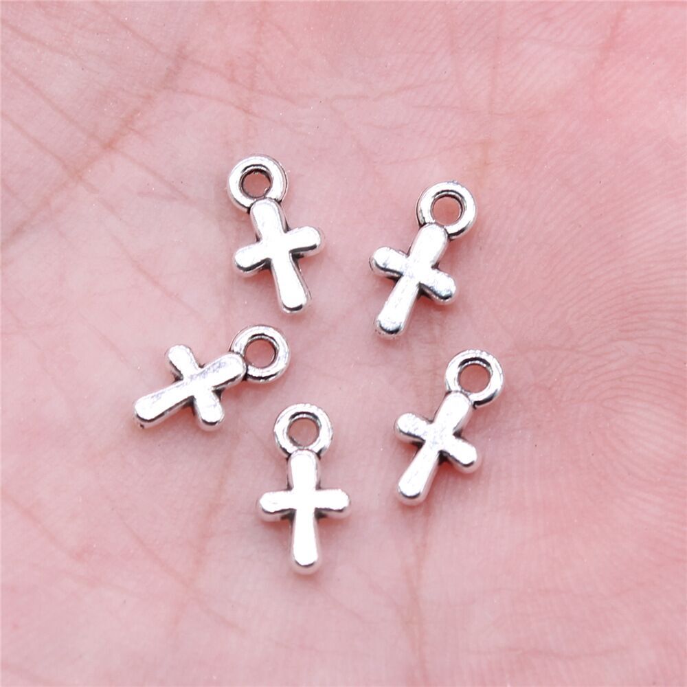 600 Pcs Tibetan Silver Cross Charms Pendant 10x6MM DIY Jewelry Making C15133