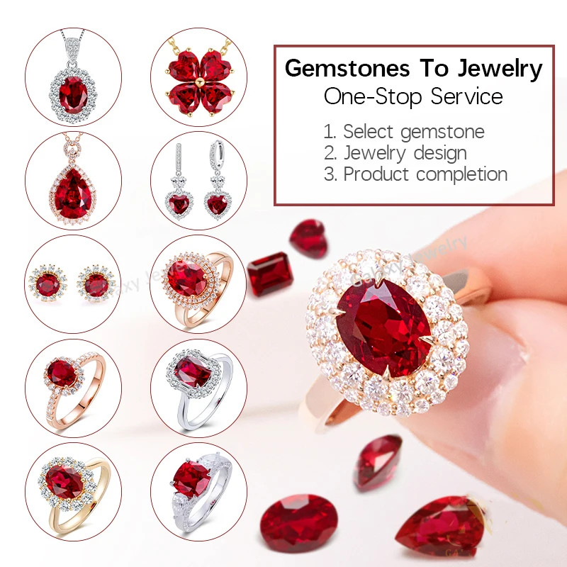 Pigeon Blood Red Lab Grown Ruby Loose Stones AGL Certificate for Jewelry Making