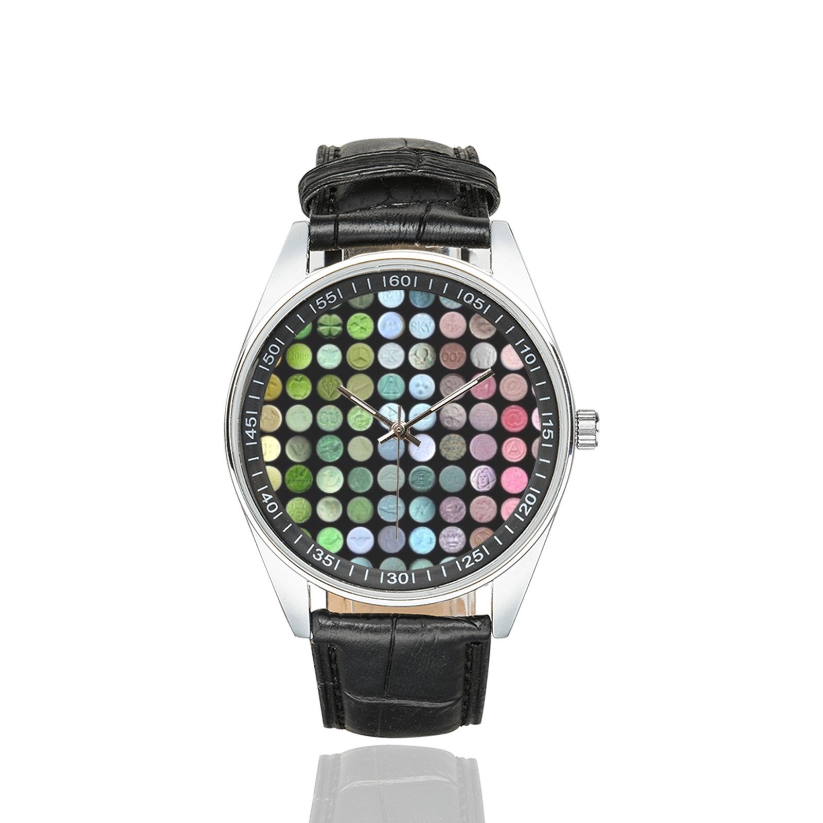 Casual Watch Psychedelic Artistic Rainbow XTC Pills Unique made to order