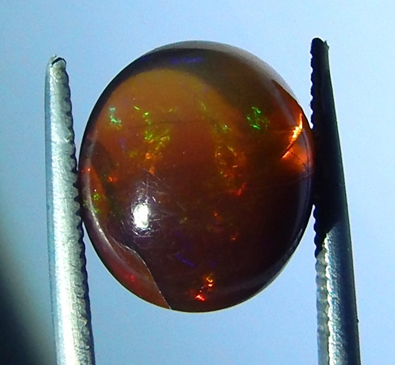 6ct Ethiopian Orange Precious Black Opal Natural Earth Mined Unheated Oval Cab