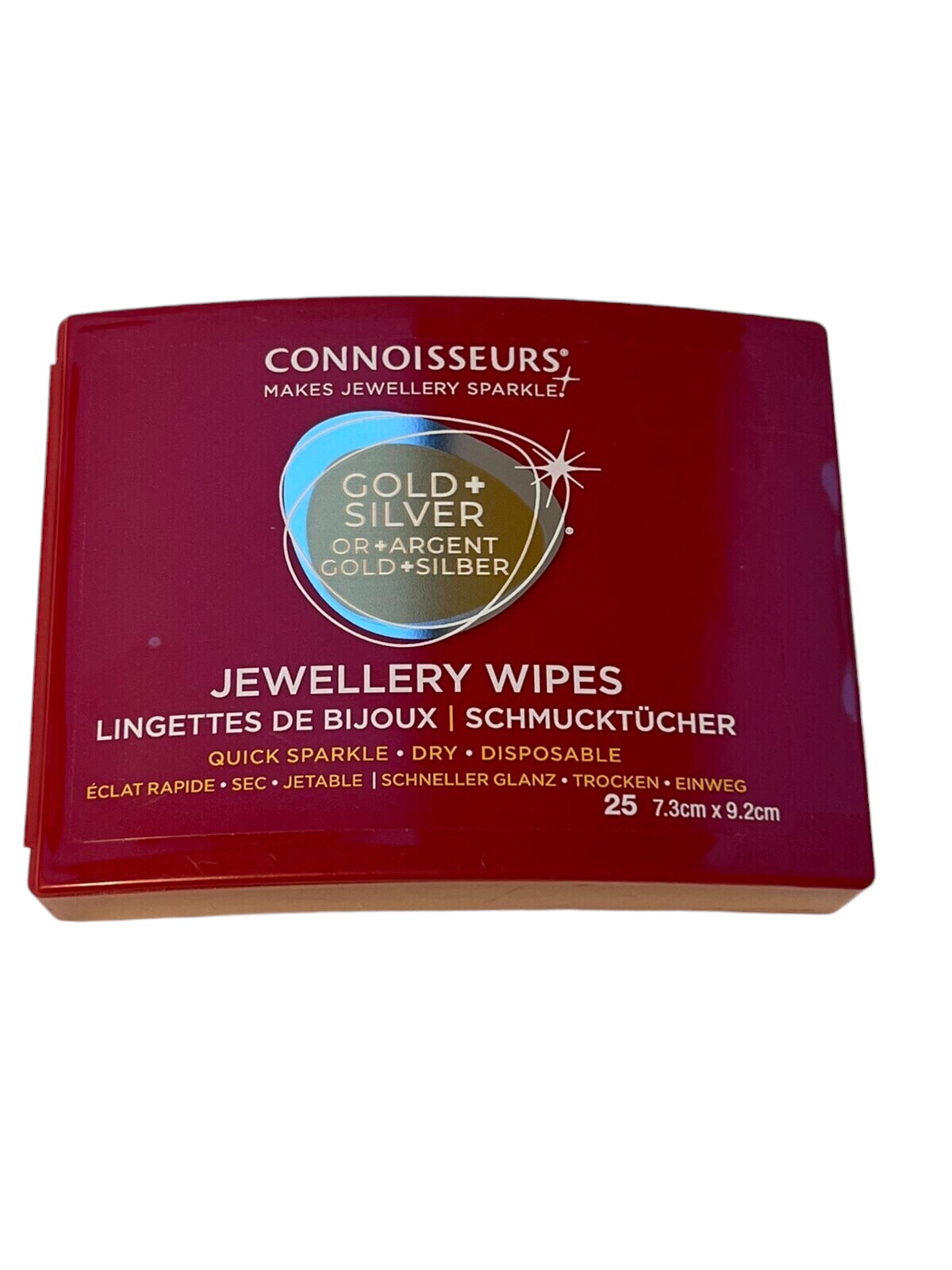 Connoisseurs Jewelry Wipes for Gold & Silver, 25 Dry Cleaning Wipes