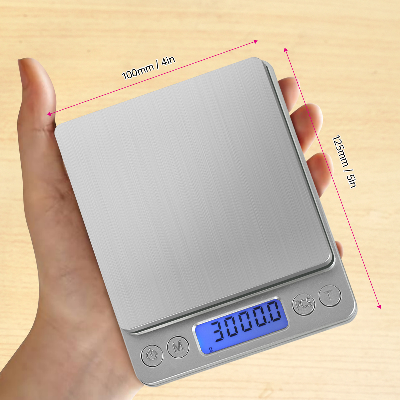 Digital Scale 3000g x 0.1g Jewelry Gold Silver Coin Gram Pocket Size Herb Grain
