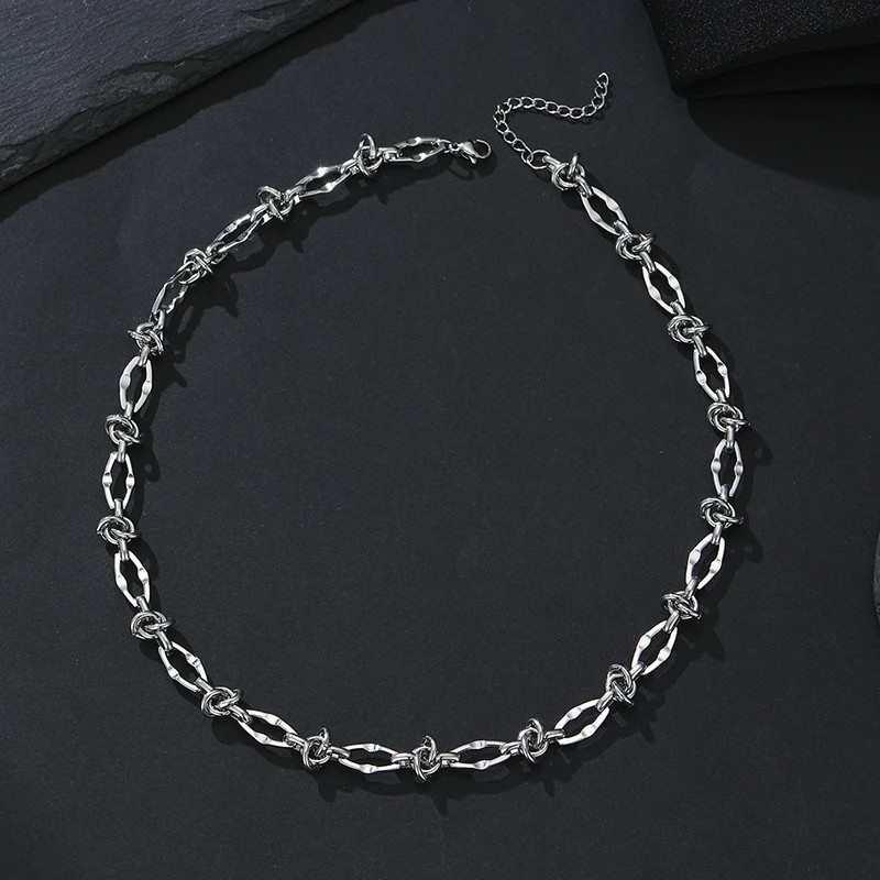 1pc Y2k Hip Hop Titanium Steel Geometric Necklace for Man Woman Punk Irregular S