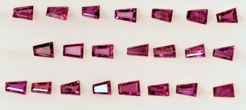 Ruby 2.37 Ct. 22 PC Lot Tapered Baguette 3 X 2 mm Loose Stone Gemstone