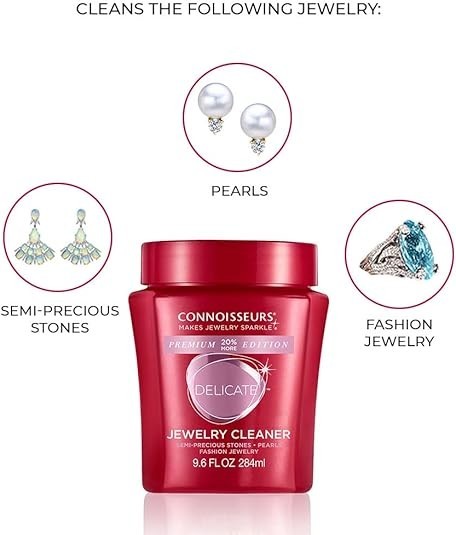 CONNOISSEURS Premium Edition Jewelry Cleaner, Value Size 9.6oz – Pick from Fine