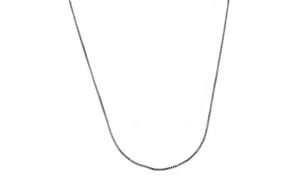 Solid Sterling Silver BOX Chain Necklace 0.5mm Stamped 925 Made In Italy