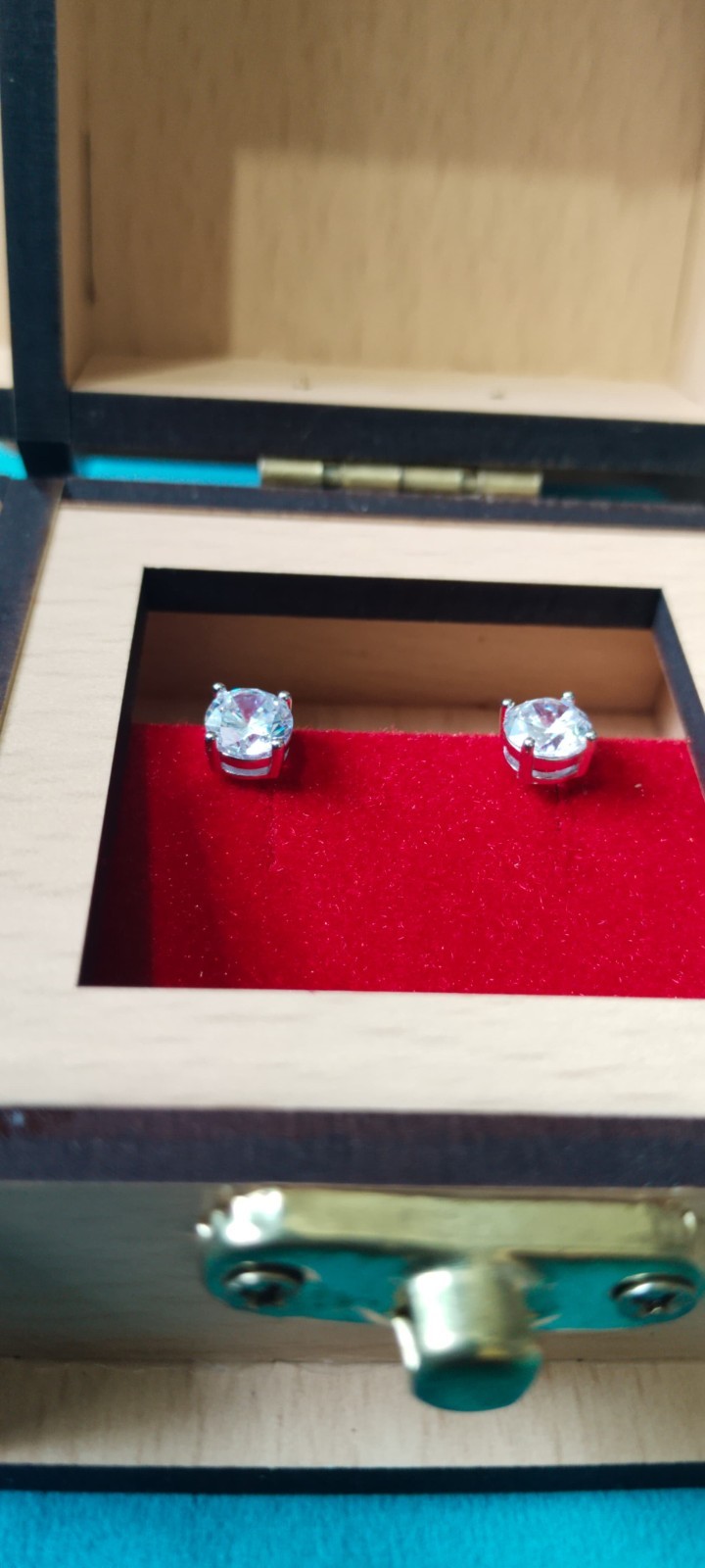 1.25 Carat Round Natural Diamond Stud Earrings in 14K White Gold Pair