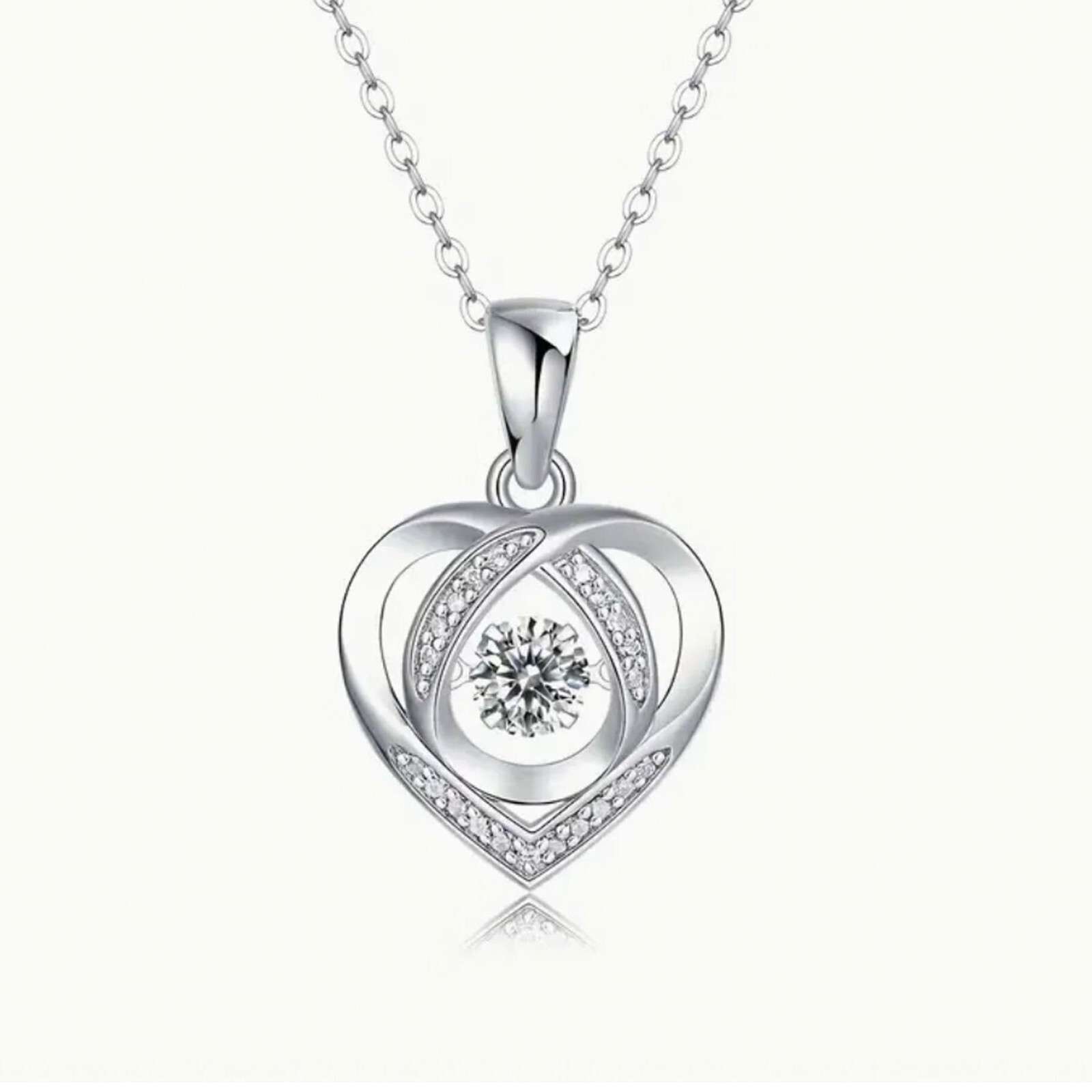 Love Heart Moissanite Elegant Design Fashion Pendant Necklace Jewelry Gift