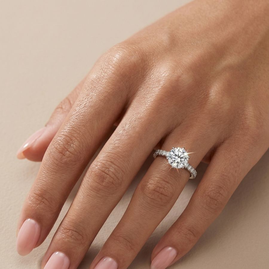 1.70Ct Round Cut VS1 Lab Grown Diamond Wedding Engagement Ring 14k White Gold