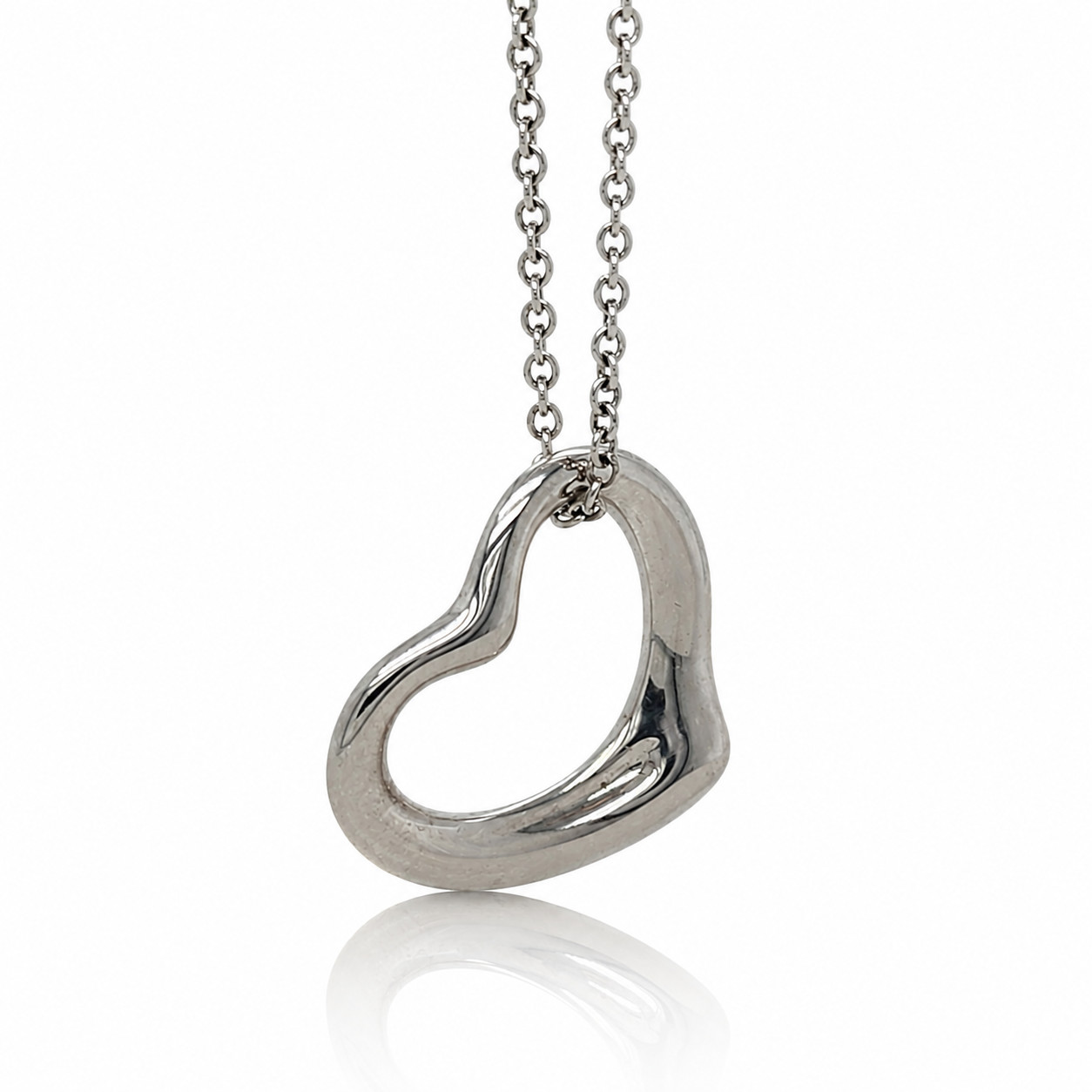 Tiffany & Co Elsa Peretti Open Heart Necklace in Sterling Silver