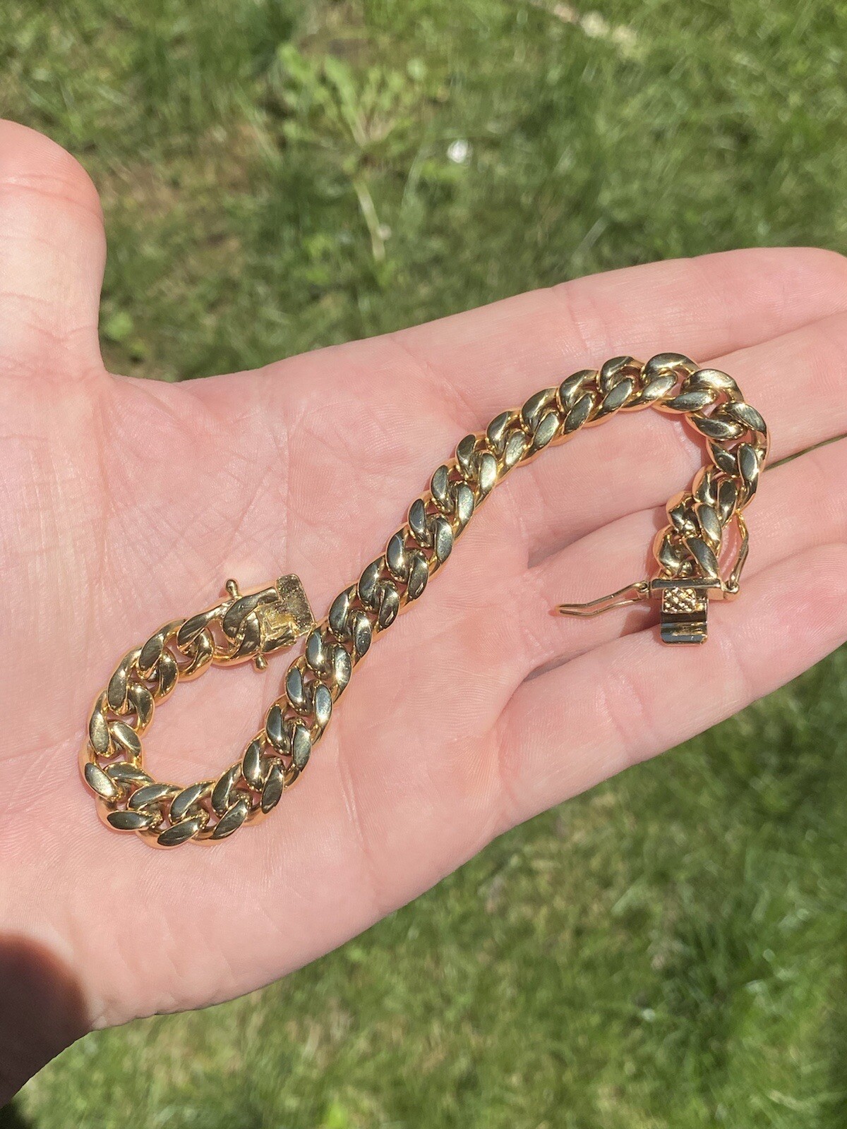 10mm Miami Cuban Link Bracelet 14k Gold Vermeil Stainless Mens Hip Hop Bracelet