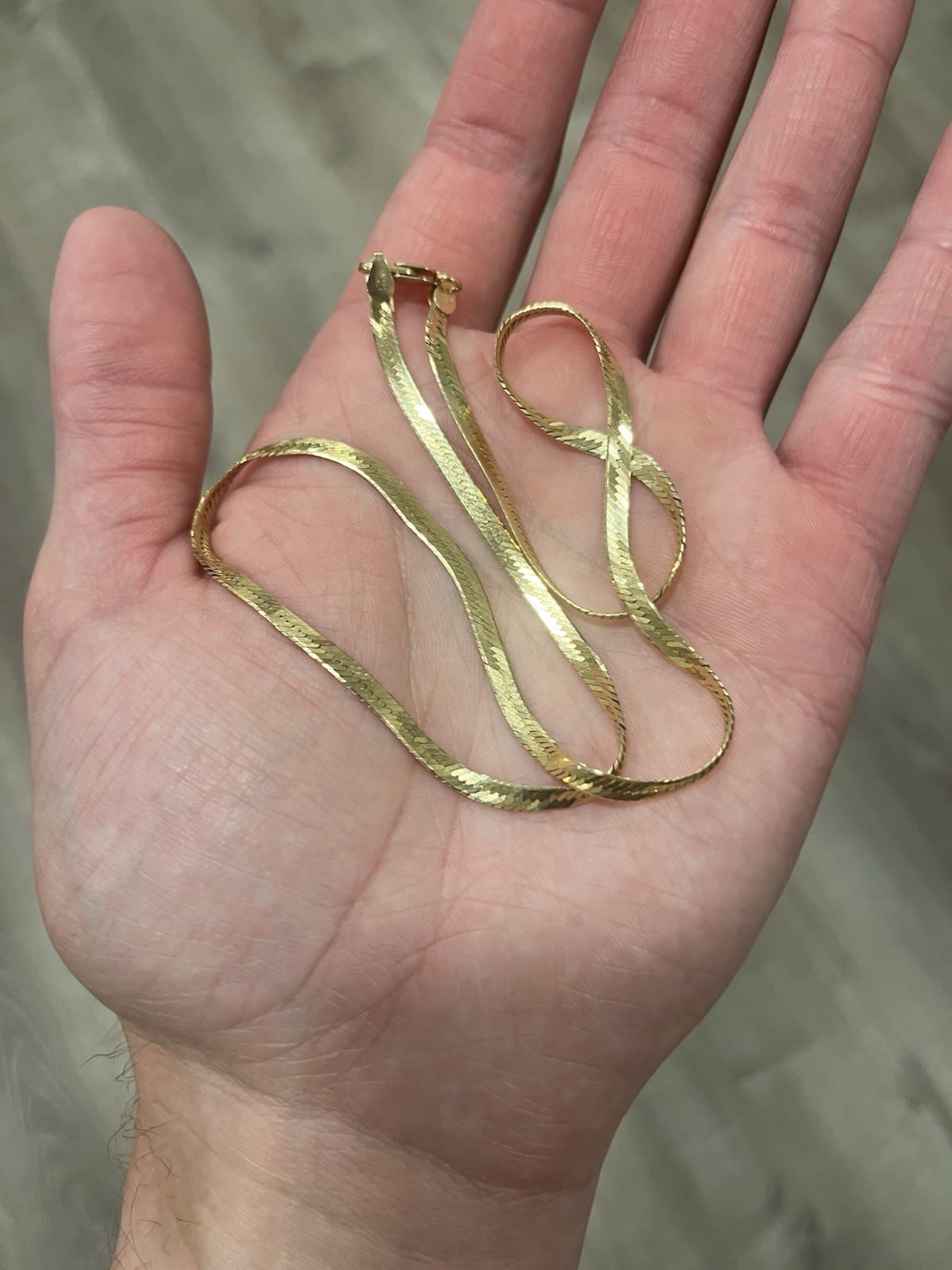 14k Yellow Gold 18″ Herringbone Chain Necklace 3mm 8.1g Solid Made in Italy