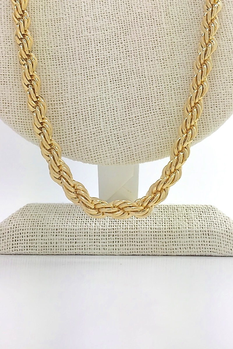 Gold Plated Rope Chain, 6mm Width (18 in, 20 in, 24 in, 30 in, or 36 in)(Korea)