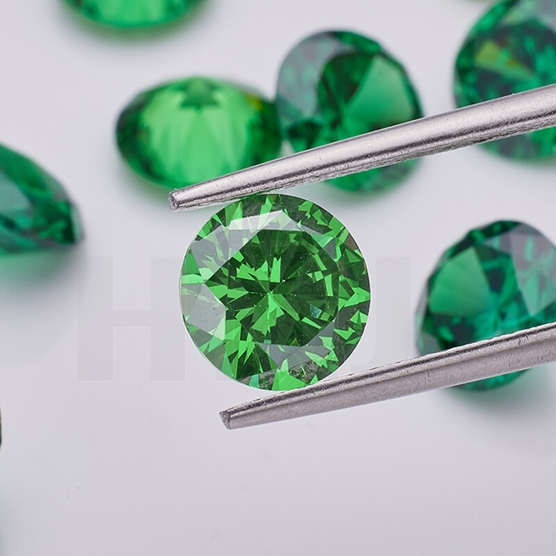 0.8~15mm 300pcs Round Green Loose CZ Stone High Quality Cubic Zirconia Gemstone