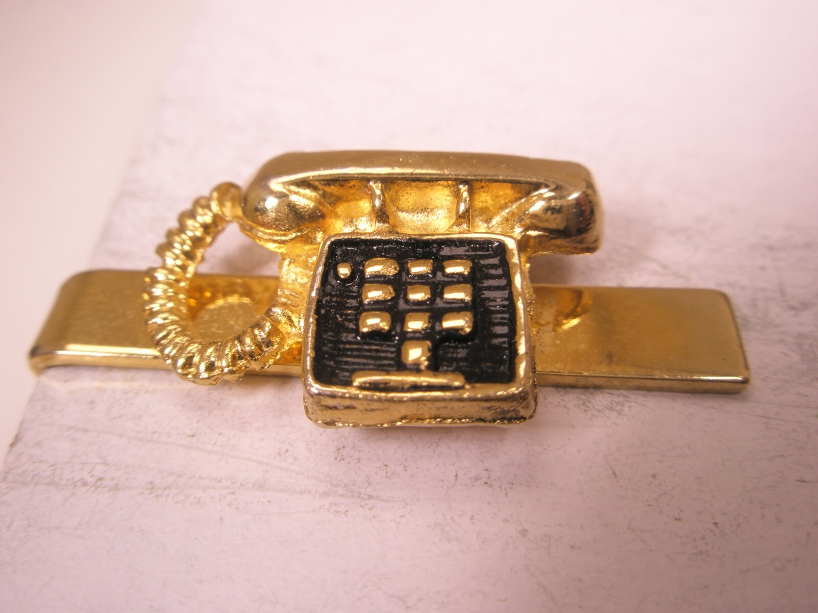 TelePhone Push Button Land Line Vintage SMALL Tie Bar Clip att gte bell system