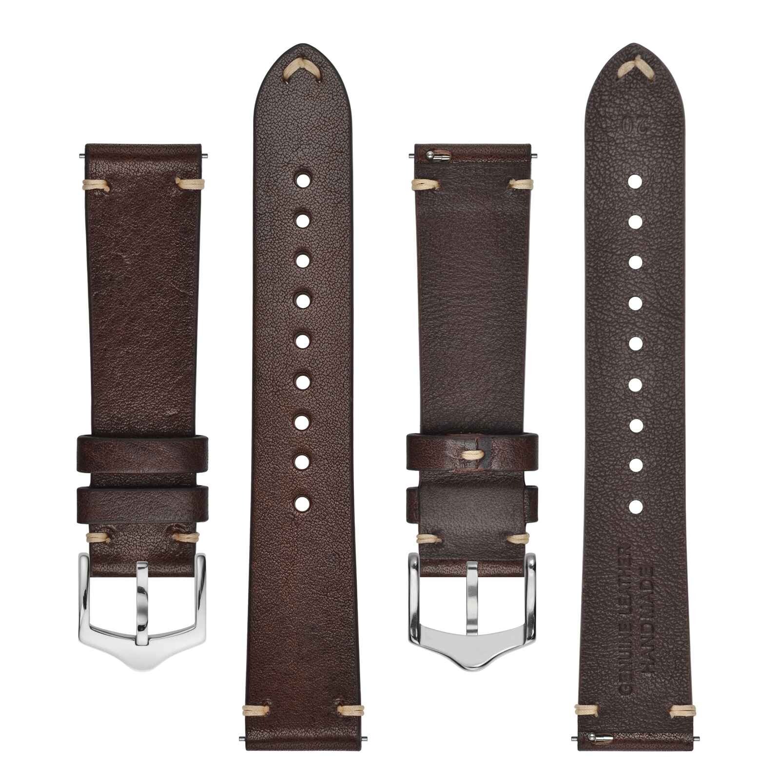 BISONSTRAP Calfskin Leather Watch Strap Quick Release 18mm 20mm 22mm Watch Band